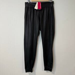 Commando Women's Faux Leather Jogger Pants Black NEW Medium